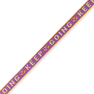 Ribbon text "keep going" Paisley Purple-Green