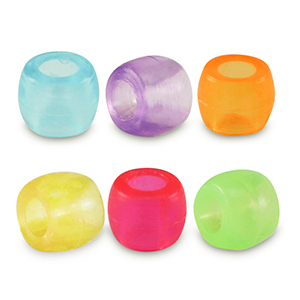 Acrylic beads rondelle 6mm Multicolour Transparent