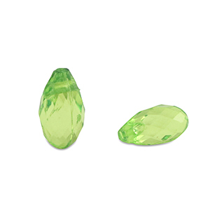 Acrylic beads drop Spring Green Transparent