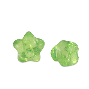 Acrylic beads star Spring Green Transparent