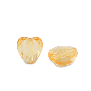 Acrylic beads heart Spectra Yellow Transparent