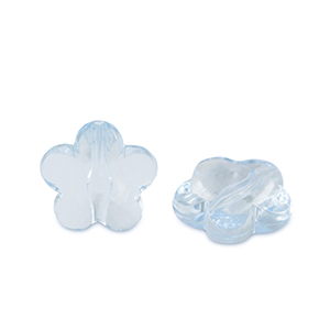 Acrylic beads flower Aquamarine Blue Transparent