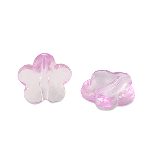 Acrylic beads flower Rose Purple Transparent