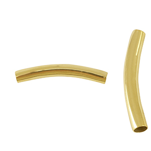 Stainless steel beads tube 40mm Gold