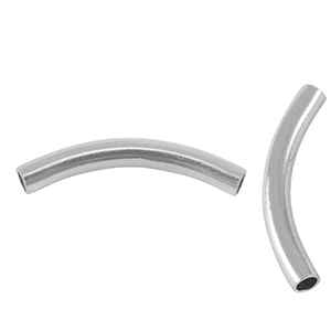 Stainless steel beads tube 30mm Silver
