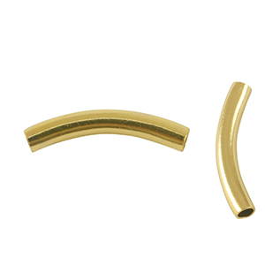 Stainless steel beads tube 25mm Gold