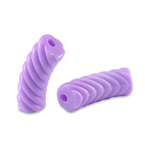 Acrylic tube beads twisted Purple