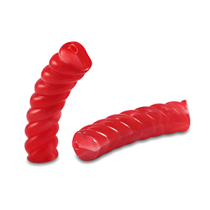 Acrylic tube beads twisted Transparent Red