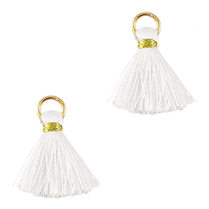 Tassels 2cm Gold-White