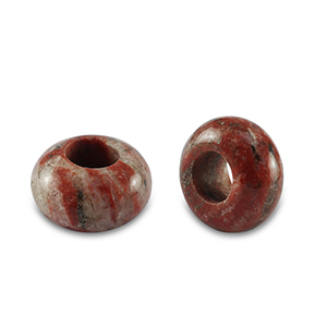 Natural stone beads Granite rondelle 14mm Burgundy Red