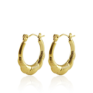 Stainless steel earrings creole 20mm Gold