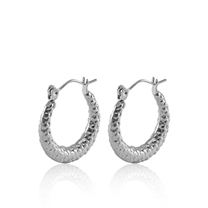 Stainless steel earrings creole 20mm Silver