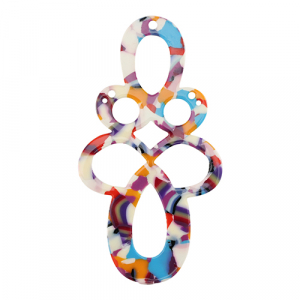 Resin pendants baroque Multicolor Confetti