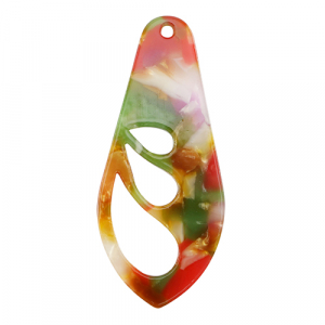 Resin pendants wing Multicolor Pink-Green
