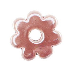 DQ greek ceramic beads flower Magenta Haze Pink