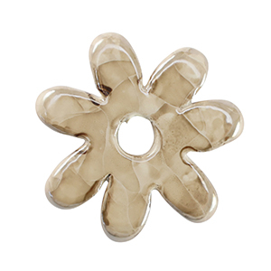 DQ greek ceramic beads flower Greige