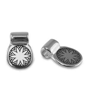 DQ European metal sliders flower Antique Silver (nickel free)
