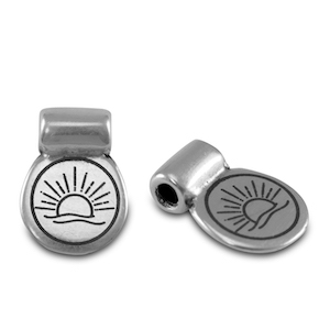 DQ European metal sliders sun Antique Silver (nickel free)