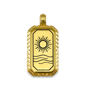 DQ European metal charms sun Gold (nickel free)