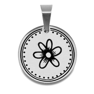 Stainless steel charms flower Silver