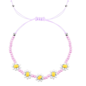 Ready-made Bracelets flower Lilac Pink-White Pearl Shine Coating
