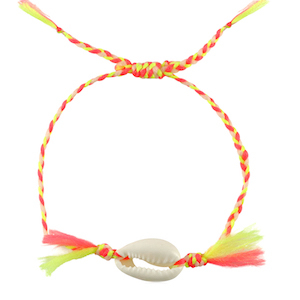 Ready-made Bracelets Cowrie Neon Yellow-Pink