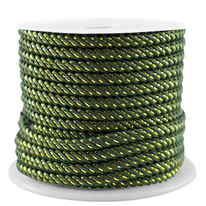 Trendy cord 3mm Dark Green-Gold