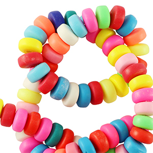 Polymer beads rondelle 7mm Multicolour