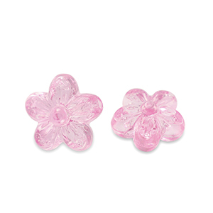 Acrylic beads flower Transparent Azalea Pink