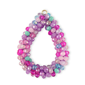 Top Faceted charms drop Multicolour Purple-Magenta