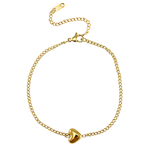 Stainless steel bracelets heart Gold