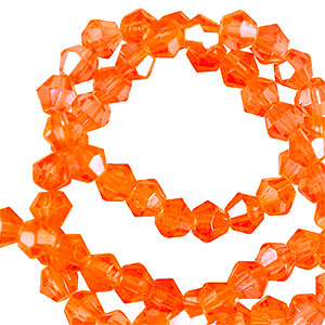 Top faceted beads bicone 6mm Vibrant Orange