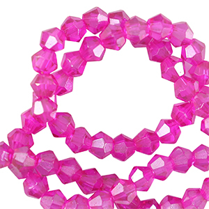 Top faceted beads bicone 3mm Neon Pink