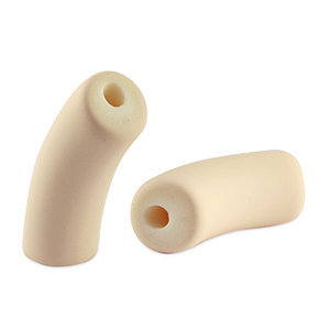 Acrylic tube beads matt Apricot Beige