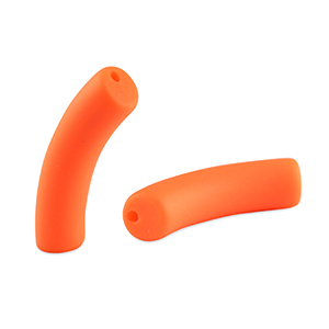 Acrylic tube beads matt Bright Orange
