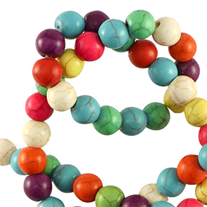 Natural stone beads howlite 10mm Multicolour