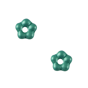 Czech Beads Flower 5mm Aqua Green