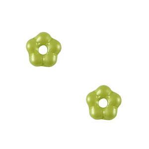 Czech Beads Flower 5mm Light Olive Green