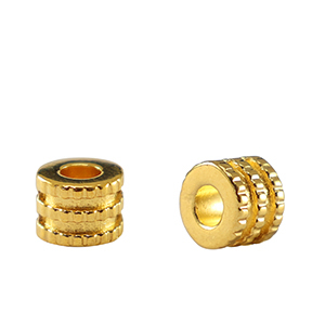DQ European metal beads tubes Gold (nickel free)