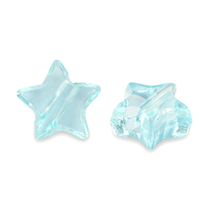 Acrylic beads star Transparent Turquoise Blue