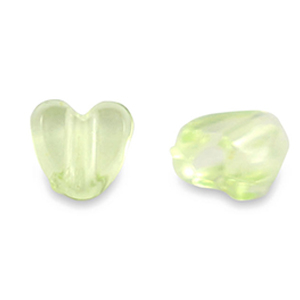 Acrylic beads heart Transparent Light Green