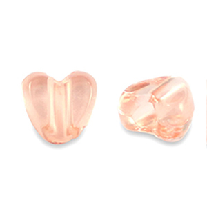 Acrylic beads heart Transparent Salmon Pink