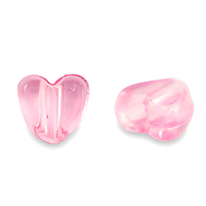 Acrylic beads heart Transparent Pink