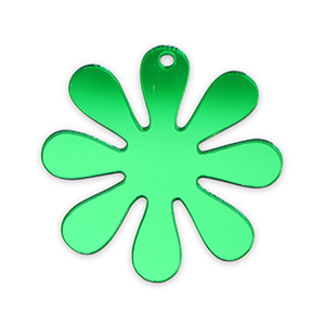 Statement charms flower 35mm Metallic Kelly Green
