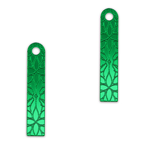 Statement charms bar flower Metallic Kelly Green