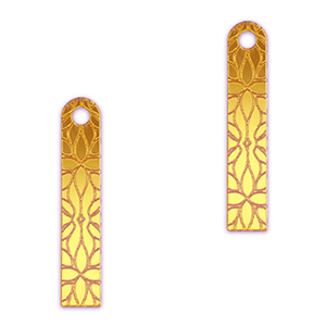Statement charms bar flower Metallic Yellow