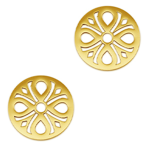 Stainless steel charms connector flower Gold