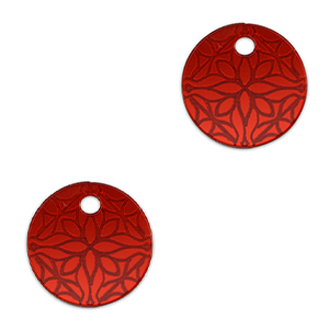 Statement charms flower 16mm Metallic Red