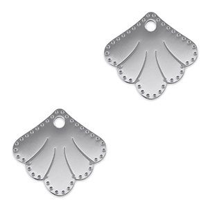 Stainless steel charms connector shell Silver