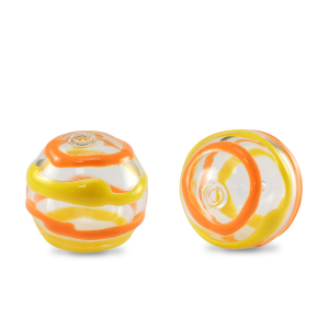 Hand-painted glass beads 14mm Transparent-Yellow Orange
